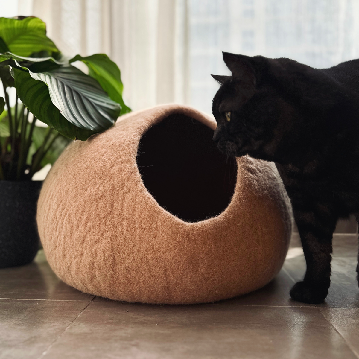 A Chestnut- Felt Cat Cave